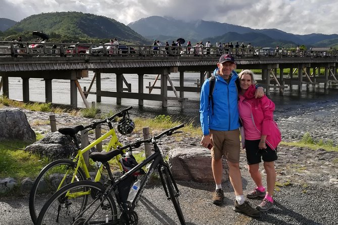 Afternoon Kyoto Bike Tour: Bamboo Forest, Monkeys & Hidden Spots - Togetsukyo Bridge and mountain views