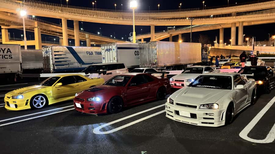 Daikoku & Tokyo Private JDM Tour by 700HP R34 GT-R - Arriving at Daikoku PA