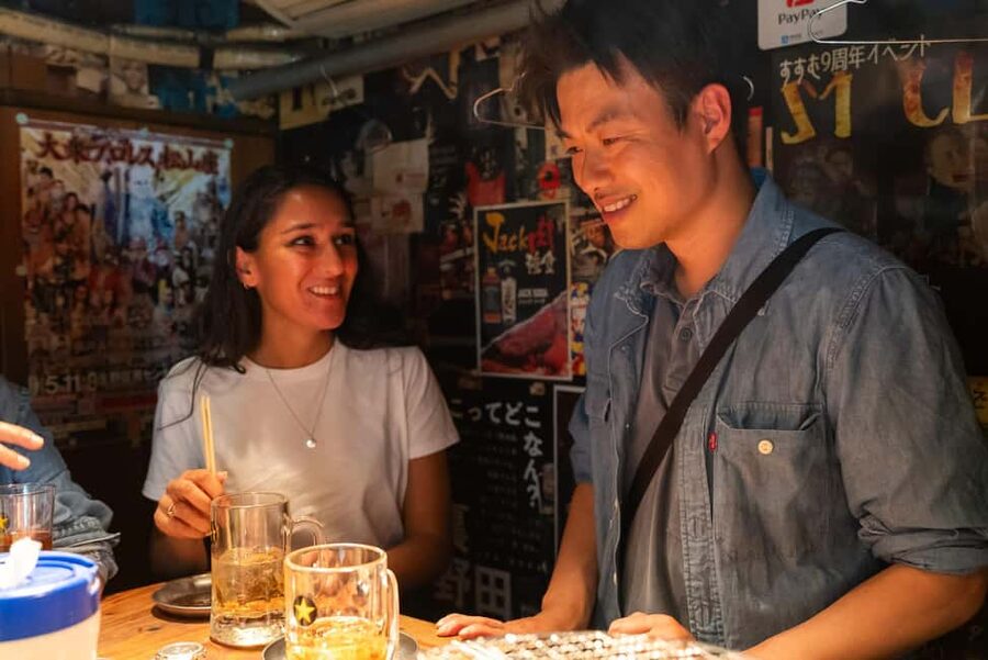 Eat Our Favorites! Osaka’s Backstreet Dining - Sushi at the counter, with sake on the side