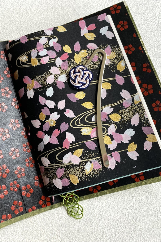 Japanese paper Notebook and Mizuhiki Belt Bookmark Workshop - Tea, Sweets, and a Gentler Pace
