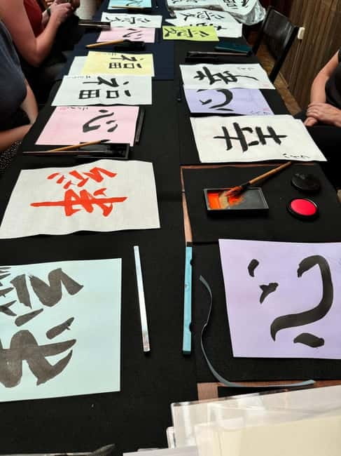 Kyoto: Japanese Calligraphy Workshop - Your Finished Artwork on Rice Paper