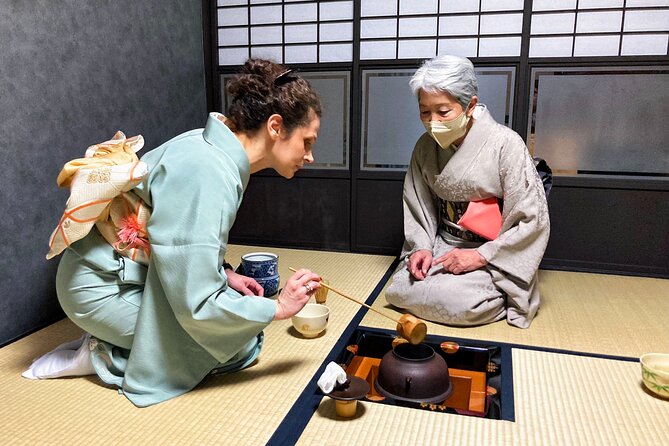 KYOTO Tea Ceremony with kimono near by Imamiya Jinjya Shrine - Matcha, seasonal sweets, and your turn with the whisk