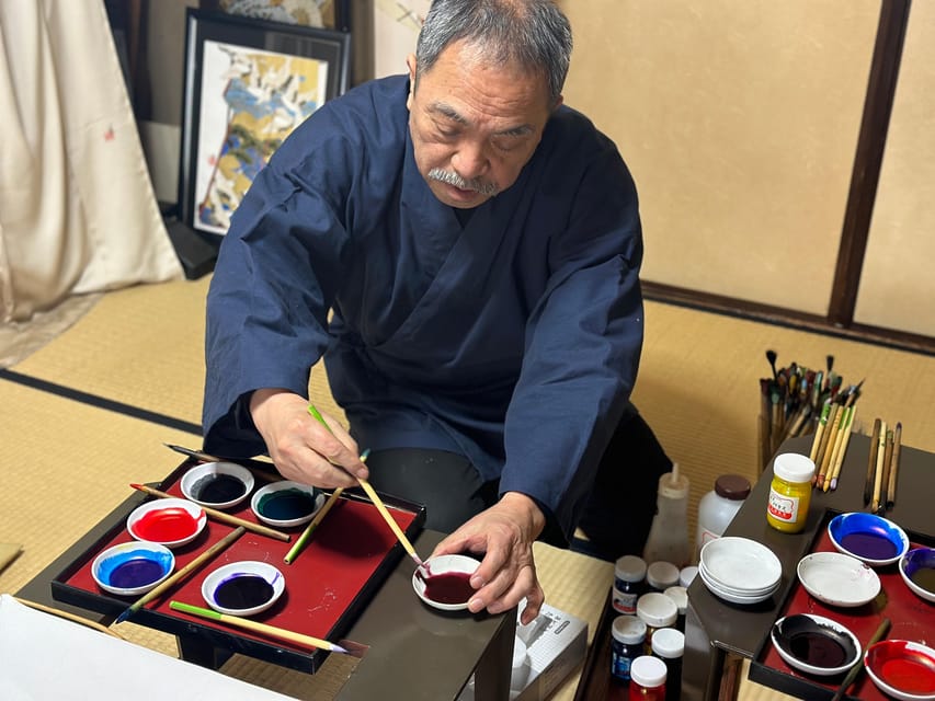 Kyoto: Traditional Yuzen Dyeing Experience - Seeing the artisan’s finished Yuzen work