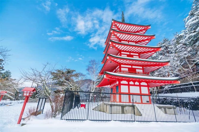 Mt. Fuji Heritage Tour: Traditional Villages, Lakes & Shrine - Climbing to Arakurayama Sengen Park and Chureito Pagoda