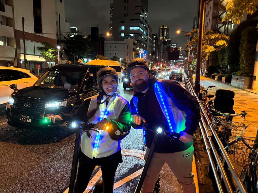 Night E-Scooter Ride to Tokyo Tower - No License Needed - Reaching Tokyo Tower and the Main Deck