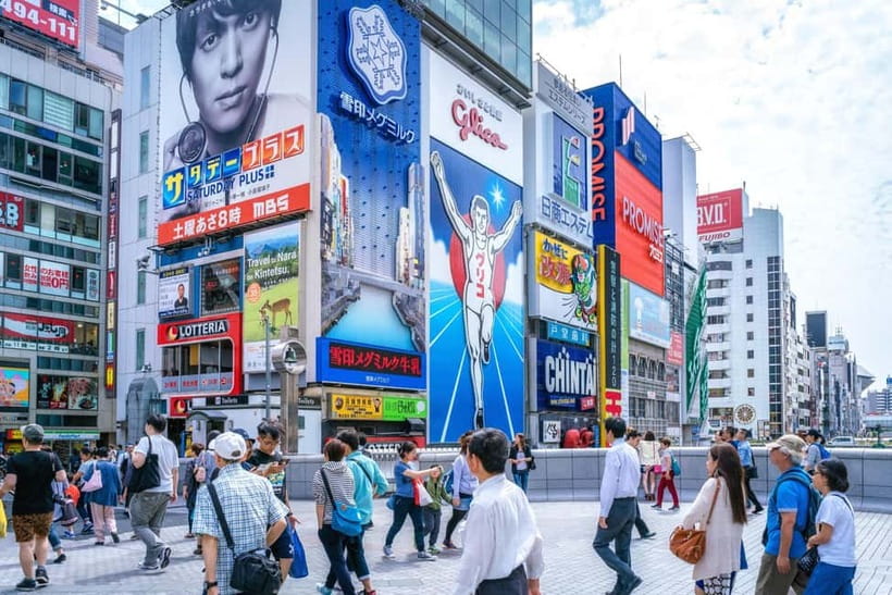 Osaka: Food Tour Kuromon Market & Dotonbori with Guide - Ebisu Bridge and the Glico sign