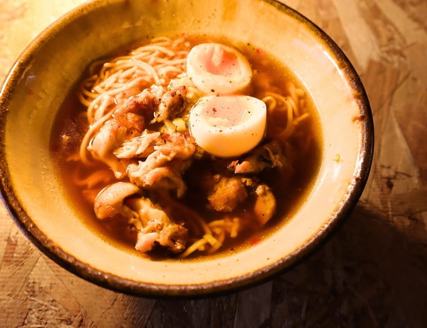 Osaka: Gluten-Free Ramen and Gyoza Cooking Class - Sitting down to eat what you made