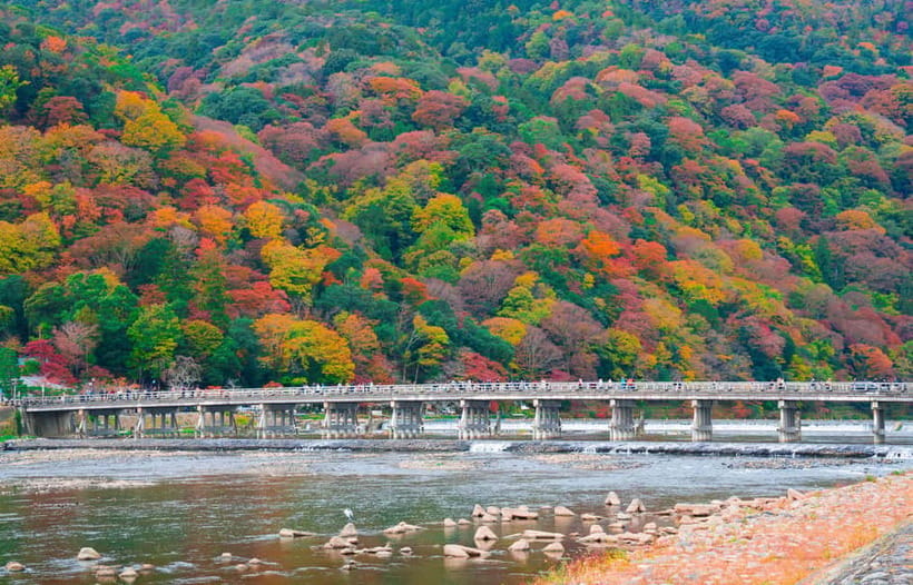 Osaka/Kyoto: Katsuoji, Kinkakuji, Arashiyama 1-Day Bus Tour - Togetsukyo Bridge and the old Kyoto view