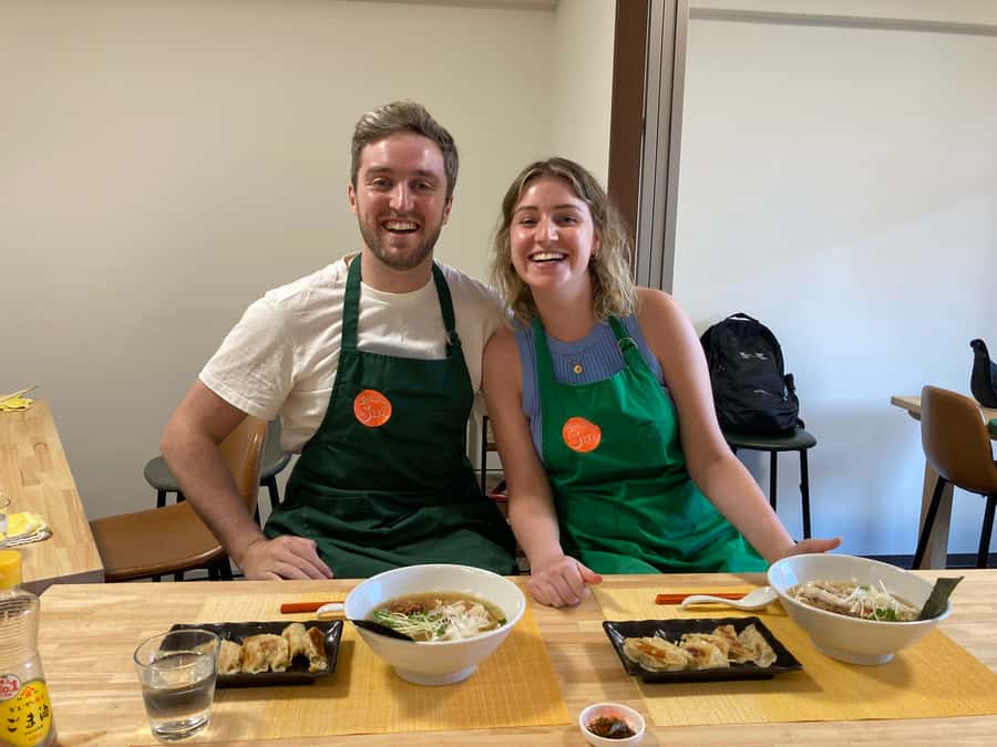 Osaka: Ramen and Gyoza Cooking Class in Dotonbori - Building the broth with chicken and dried sardines