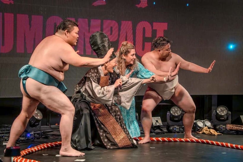 Osaka:SUMO BEATS SHOWCASE: Taiko Drum and Wagyu burger! - Who will enjoy this most