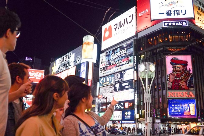 Sapporo Bar Hopping Food Tour - Susukino after dark, with Odori Park nearby