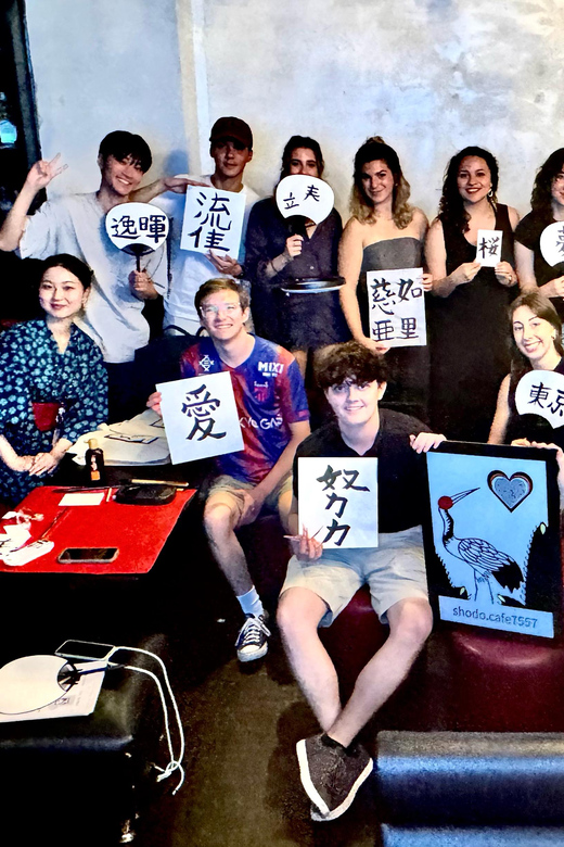 Tokyo: Calligraphy on Kanji Fan & Scroll with Drink - Matcha, Coffee, or Beer While You Work