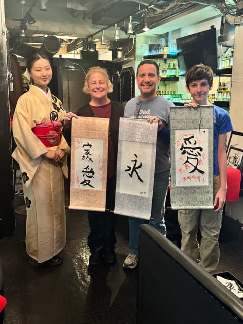 Tokyo: Calligraphy on Kanji Fan & Scroll with Drink - Your First Brush Strokes and the Meaning of Kanji