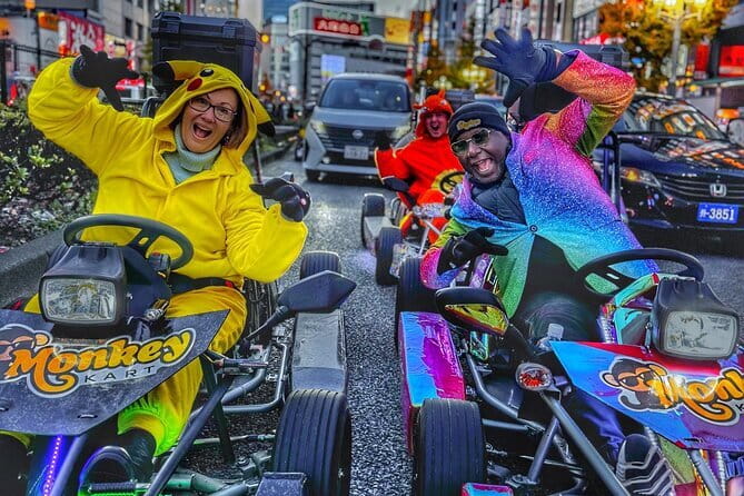 Tokyo Go-Kart Tour Shibuya-Harajuku-Shinjuku (<em>IDP Required) – Key points to know before you book’ /></p>
<ul>
<li><strong>Shibuya Crossing is the main thrill:</strong> You cross one of Tokyo’s most famous intersections from the driver’s seat, not from a sidewalk viewpoint.</li>
<li><strong>The ride lasts about 75 minutes:</strong> The route includes Shibuya, Harajuku, Shinjuku, and nearby central Tokyo streets.</li>
<li><strong>Guides lead and photograph the group:</strong> Guides including Reece, Rafael, Serhii, Shoma, and others have been praised for clear instructions and steady safety checks.</li>
<li><strong>You need the correct paper permit:</strong> Bring a hardcopy 1949 Geneva Convention International Driving Permit, or the required Japanese translation for certain licenses.</li>
<li><strong>Photos, water, fuel, and a locker are included:</strong> A printed photo is also included, while an action camera costs extra.</li>
<li><strong>Bad weather can change the plan:</strong> If the operator cancels for weather, you can choose another date or receive a full refund.</li>
</ul>
<h2 id="what-this-tokyo-kart-ride-is-really-like">What this Tokyo kart ride is really like</h2>
<p><img width="669" height="446" decoding="async" src=