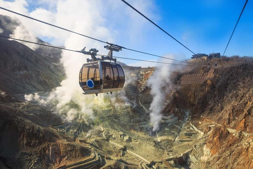 Tokyo: Hakone Fuji Day Tour w/ Cruise, Cable Car, Volcano - The Hakone Ropeway above Owakudani