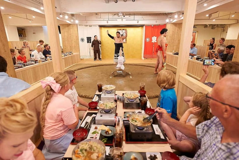 Tokyo Sumo Experience: Chanko & Mochi with a Former Pro - Watching sumo from close range