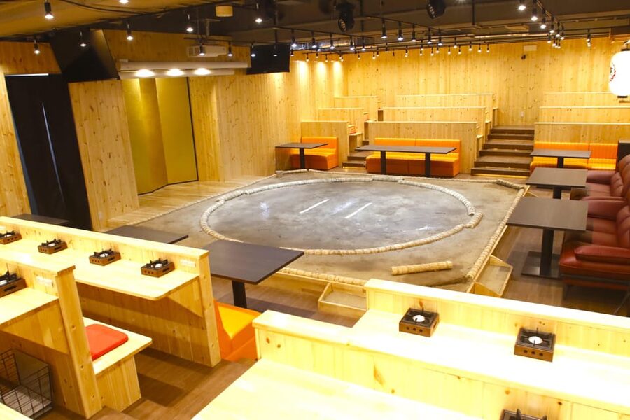 Tokyo: Sumo Show Experience with Chicken Hot Pot and a Photo - The best-of-three match with retired wrestlers
