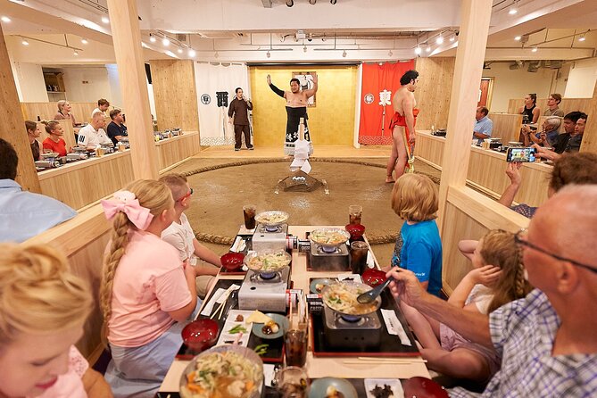 TokyoSumoShow, ChickenHotPot, and Mochi-Pounding by Pro Wrestlers - Entering SUMOLAND in Ryogoku