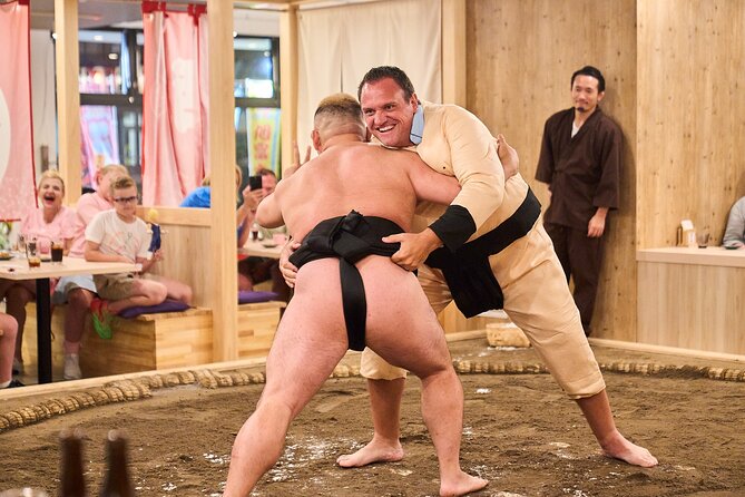 TokyoSumoShow, ChickenHotPot, and Mochi-Pounding by Pro Wrestlers - Real bouts, but not a real tournament